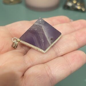 Amethyst Crystal Pyramid Pendant